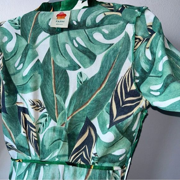 FARM Rio Green Leaf Print Maxi Dress sm - Picture 9 of 11